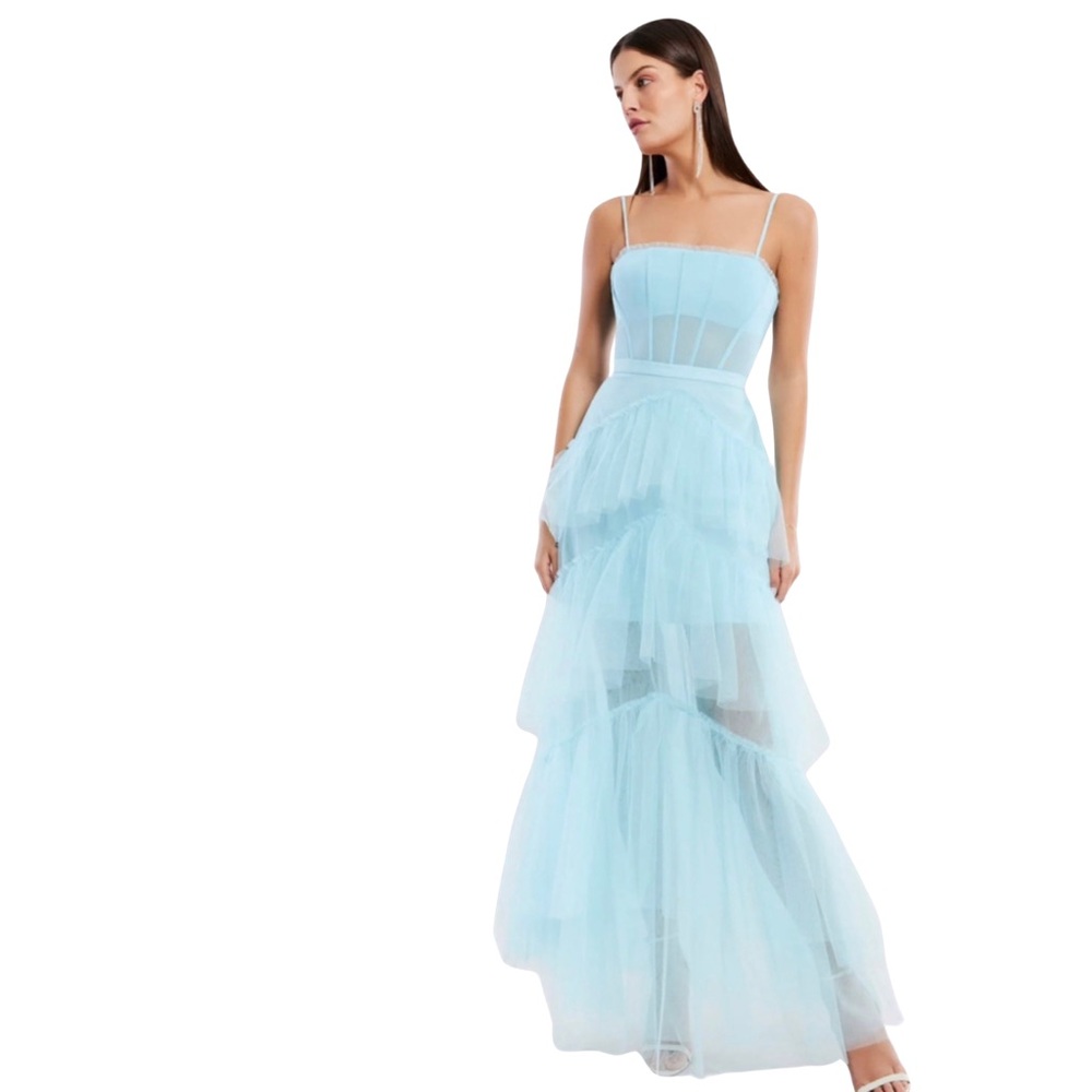 BCBGMAXAZRIA Corset Tulle Gown 2